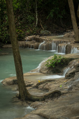 Obraz premium In the Thailand Jungles of Kanchanaburi is the Fairytale Realm know as Erawan