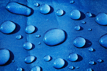 closeup of raindrops on a fabric