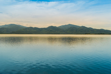 Mountains, clouds, mist, water bodies and beautiful sky in nature give a feeling of loneliness in Thailand.
