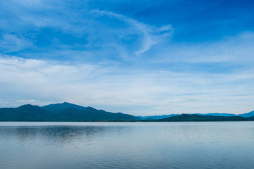 Mountains, clouds, mist, water bodies and beautiful sky in nature give a feeling of loneliness in Thailand.