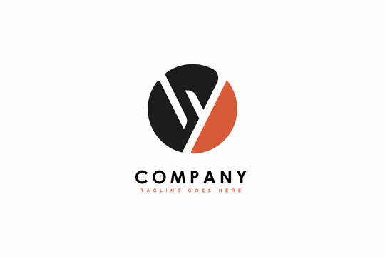 Initial WY rounded letter logo. Business brand,vector logo element