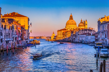 Fototapeta premium Colorful Grand Canal Salut Church Venice Italy