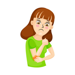 Young Woman Suffering from Coronavirus Symptom Like Joint Ache and Limb Pain Vector Illustration