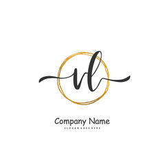 V L VL Initial handwriting and signature logo design with circle. Beautiful design handwritten logo for fashion, team, wedding, luxury logo.