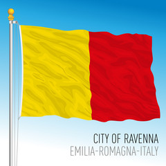 Ravenna, flag of the city and municipality, Italy, Emilia Romagna, vector illustration