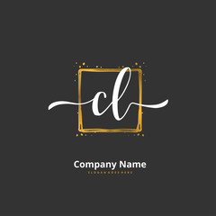 C L CL Initial handwriting and signature logo design with circle. Beautiful design handwritten logo for fashion, team, wedding, luxury logo.