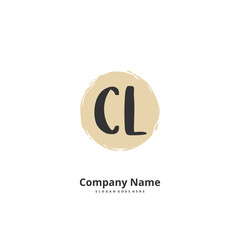 C L CL Initial handwriting and signature logo design with circle. Beautiful design handwritten logo for fashion, team, wedding, luxury logo.