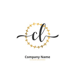 C L CL Initial handwriting and signature logo design with circle. Beautiful design handwritten logo for fashion, team, wedding, luxury logo.