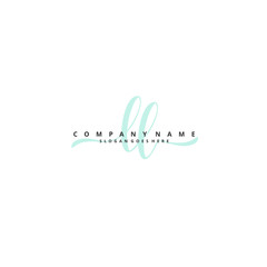 L LL Initial handwriting and signature logo design with circle. Beautiful design handwritten logo for fashion, team, wedding, luxury logo.