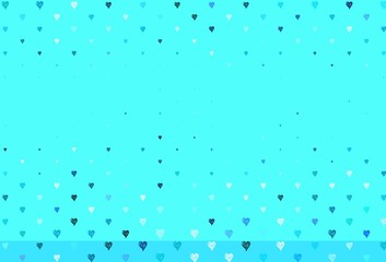 Light Blue, Green vector texture with lovely hearts.