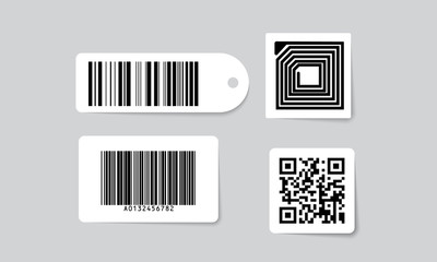 Sample Qr Codes Scanning Icons Vector Illustration