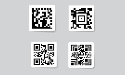 Fototapeta premium Sample Qr Codes Scanning Icons Vector Illustration
