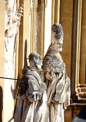 Palermo, Italy - evocative image of the church of San Domenico, statues on the facade