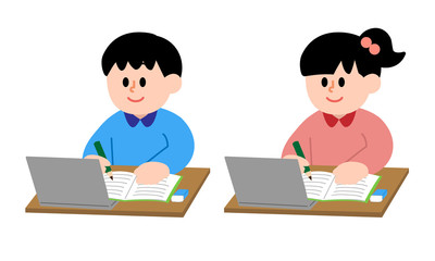 オンライン授業を受ける子ども