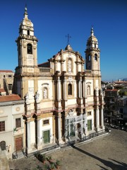 Fototapeta na wymiar Palermo, Italy - evocative image of the view of the church of San Domenico, facade