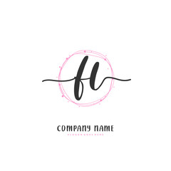 F L FL Initial handwriting and signature logo design with circle. Beautiful design handwritten logo for fashion, team, wedding, luxury logo.
