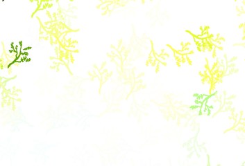 Light Green, Yellow vector elegant pattern with sakura.