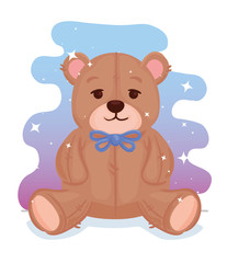 cute toy teddy bear icon vector illustration design