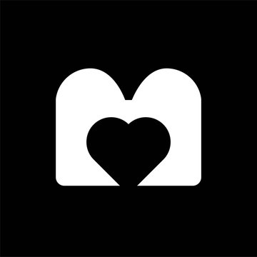 Letter M heart logo design vector image