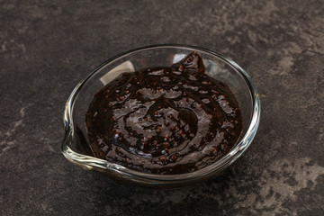 Black Pepper sauce in the bowl