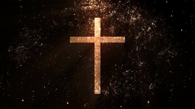 Glowing Christian Cross Background 