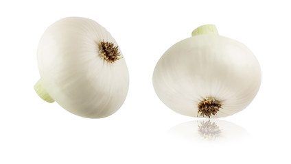 Onions isolated on white background with clipping path