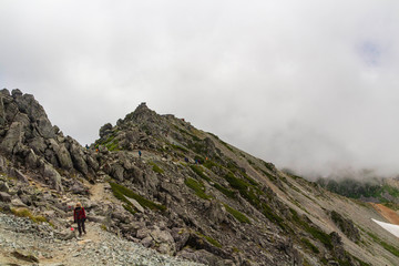 【北アルプス・立山】大汝山縦走路から望む雄山山頂