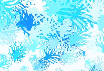 Light BLUE vector natural background with branches.