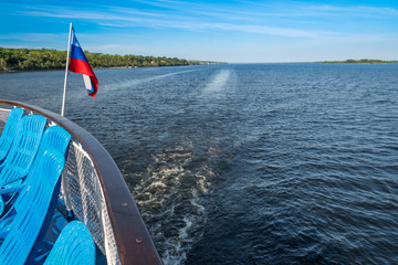 Fototapeta premium On a cruise ship on the Volga river