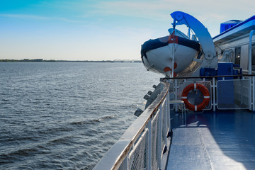 On a cruise ship on the Volga river