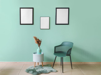 Interior of modern art gallery