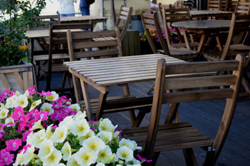 outdoor cafe in the city