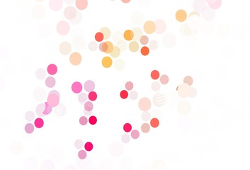 Light Red, Yellow vector backdrop with dots.