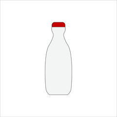 plastic milk bottle, vector icon