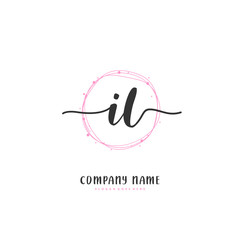 I L IL Initial handwriting and signature logo design with circle. Beautiful design handwritten logo for fashion, team, wedding, luxury logo.