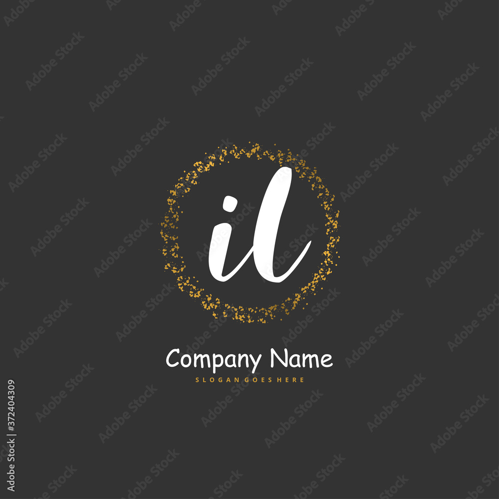 Wall mural i l il initial handwriting and signature logo design with circle. beautiful design handwritten logo 