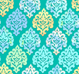 Various Brush Textured Damask Pattern Realistic Look High Quality Detailed Design Perfect For Interior and Fabric Production Print Trendy Colorful