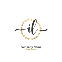 I L IL Initial handwriting and signature logo design with circle. Beautiful design handwritten logo for fashion, team, wedding, luxury logo.