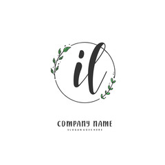 I L IL Initial handwriting and signature logo design with circle. Beautiful design handwritten logo for fashion, team, wedding, luxury logo.