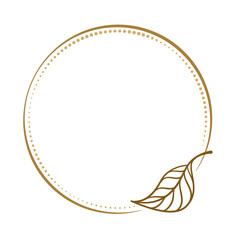 Vector round dotted frame with floral decoration