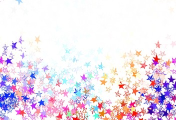 Light Blue, Yellow vector background with colored stars.