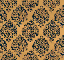Furry Animal Leopard Textured Damask Pattern Realistic Look Detailed Design Trendy Colors Perfect For Interior Design Wallpaper Fabric Print