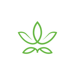 Simple Leaf cbd logo template
