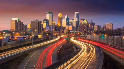 Obraz na płótnie Canvas Minneapolis city downtown skyline USA