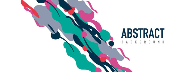 Trendy liquid style shapes abstract design, dynamic vector background for placards, brochures, posters, web landing pages, covers or banners