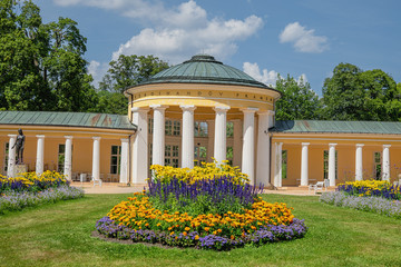 Colonnade of mineral water spring in the small west Bohemian spa town Marianske Lazne (Marienbad) - Czech Republic
