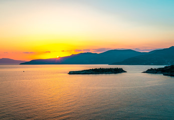 Scenic sunset in Mani peninsula, Pelopennese, Greece.