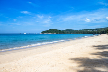 Beautiful beach on Phuket island in South of Thailand, holiday destination to Asia, summer outdoor day light