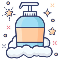 
Shampoo bottle icon in trendy design 
