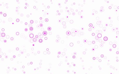 Light Pink vector background with bubbles.